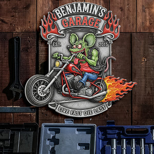 Badass Motorcycle Garage Metal Sign - Personalized Gifts For Biker 01qhqn030725