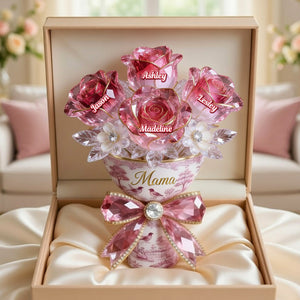 Toile de Jouy Flower Bouquet Mom Acrylic Plaque - Personalized Gifts For Mother's Day Plaque 03PGMG140326