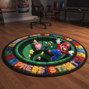 Retro Game Quilted Round Mat - Personalized Gifts For Game Lovers 03kiqn300925