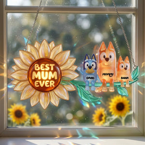 Best Mum Ever - Personalized Gifts For Mom Suncatcher Ornament 02nalu230426-Homacus