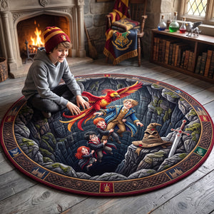 Enchanted Phoenix Quilted Round Mat - Personalized Gift For Fantasy Lovers 04HUTN280726