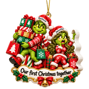 Bustling Couple Ornament - Personalized Gifts For Couple First Christmas Ornament 08TOQN161026