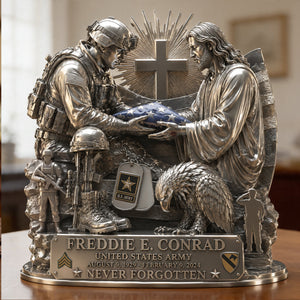 God Bless Our Veteran Plaque - Personalized Keepsake To Remember Veteran 03qhtn190626