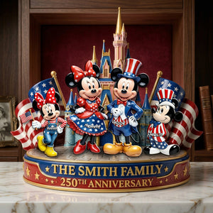 Cute Characters Celebrated America 250th Anniversary Acrylic Plaque - Personalized Gifts For Family 04tylu200326