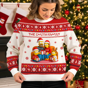 Custom Photo Christmas Gifts For Family Ugly Sweater 04natn250825