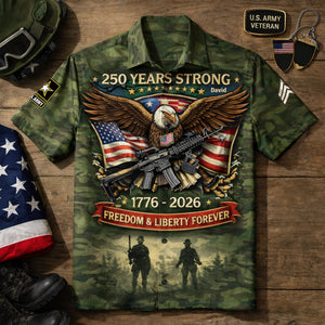 Proud American Veteran - Celebrated America 250th Anniversary Hawaiian Shirt - Personalized Gifts For Veterans 01toqn080426