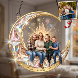 Custom Photo Family suncatcher - Personalized Gifts For Family Suncatcher Ornament 03NATN200326