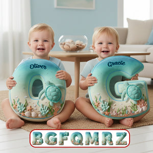 Sea Turtle Alphabet Custom Shaped Pillow - Personalized Gifts 04kimg091225