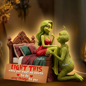 Cheeky Green Monster Couple Acrylic Light Box - Personalized Gifts For Couples 01KIQN061125