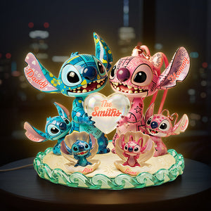 Blue Alien Family Custom Shape Acrylic Light Box - Personalized Gifts For Family 02pata251125