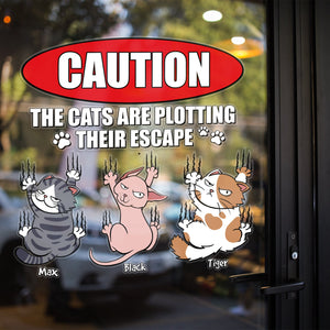 Personalized Gifts For Cat Lover Decal 02natn170724 Funny Cat Escape - Decal Sticker - GoDuckee