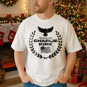 Charlie Kirk Memorial Washed T-Shirt, Patriotic Eagle Tribute 03acqn110925