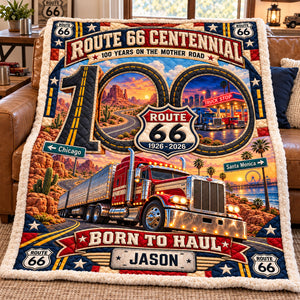 Trucking On Legendary Road Blanket - Personalized Gifts For Truckers 07halu091026