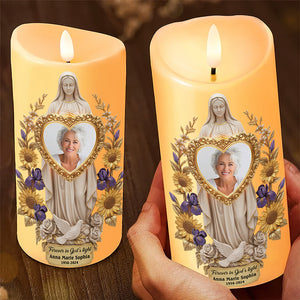 Memorial Remembrance LED Candle - Custom Photo Gifts For Heaven 02paqn080925
