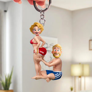 Funny Couple Keychain - Personalized Gifts For Couple Keychain 03HUTN290126