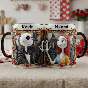 Set Of 2 Coffee Mugs - Skeleton Couple - Personalized Coffee Mug Set 04kimg160126