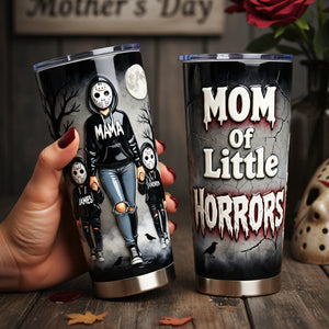 Horror Mom And Kids 20oz Tumbler - Personalized Gifts For Mother's Day Tumbler 02NATA250226