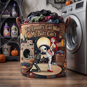 Funny Couple Quilted Laundry Basket - Personalized Gifts For Couple 05OHDH130726