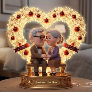 Romantic Old Couple Light Box, Personalized Gifts For Couple 04TODT281125