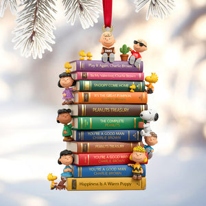 Cute Characters Book Stack Acrylic Ornament Personalized Gifts For Christmas 02ohtn051125