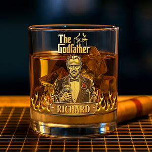Mafia Gentleman Round Whiskey Glass - Personalized Gifts For Movie Fans 02hyqn110825