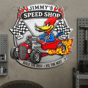 Christmas Garage Sign – Personalized Hot Rod Metal Decor 04QHLU300625