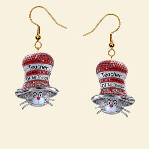 Teacher Of All Things Acrylic Earrings - Personalized Gifts For Teacher 02tgqn020725 - Earrings - GoDuckee
