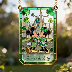 St Patrick's Day Couple Suncatcher Ornament Personalized Gifts For Couple 02PGLU090225