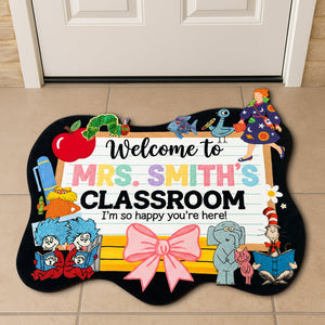 Classroom Welcome Mat Personalized Gifts For Teacher Shaped Doormat 04natn090825