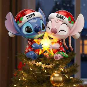 Personalized Gifts For Couple Acrylic Christmas Tree Topper 01pgtn171125