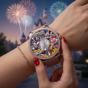 Lovely Characters - Celebrated America 250th Anniversary Mesh Strap Quartz - Personalized Gifts For Patriots 02nalu270526