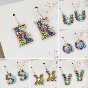 Magical Book Earrings With Initial - Personalized Gift For Book Lovers 07NALU210625
