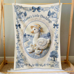 Mama's Little Ducklings Blanket - Personalized Gifts For Mom 03PGTN170326