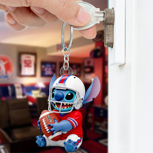 Football Tropical Alien Acrylic Keychain - Personalized Gift For American Football Lover 03HUDT100625
