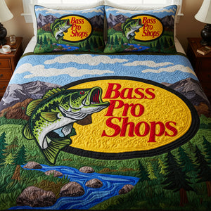 Big Bass Quilt Bed Set - Gifts For Fishing Lover 04QHLU140725