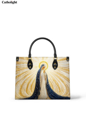 Catholight Our Lady of Light Leather Handbag - Divine Grace in Every Detail
