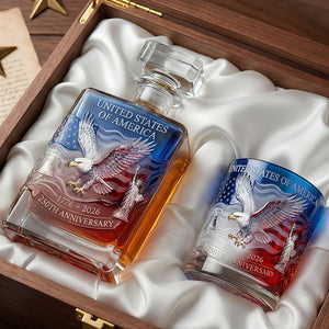 Proud Anniversary Decanter & Round Glass, Personalized Gifts For Patriots 03qhdt120226