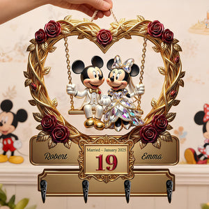 Wedding Couple Acrylic Key Hanger - Personalized Gifts For Couples 05padt200126