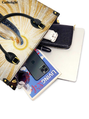 Catholight Our Lady of Light Leather Handbag - Divine Grace in Every Detail