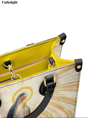 Catholight Our Lady of Light Leather Handbag - Divine Grace in Every Detail