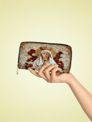 Catholight Lady of Fatima Elegance - Leather Wallet Purse