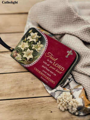 Catholight Lilies of Faith Leather Wallet Purse