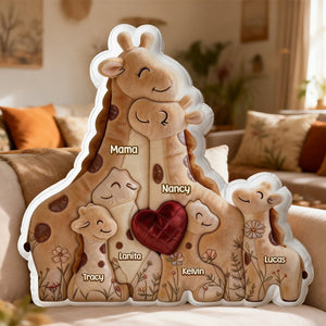 Mother Giraffe Love Her Baby Custom Shape Pillow - Personalized Gifts For Moms 05namg160326