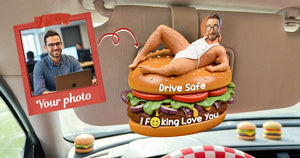 Funny Couple Custom Shape Acrylic Car Visor Clip - Personalized Gifts For Him Car Visor Clip 05NAMG290126