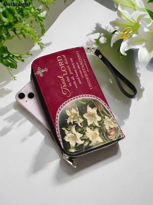 Catholight Lilies of Faith Leather Wallet Purse