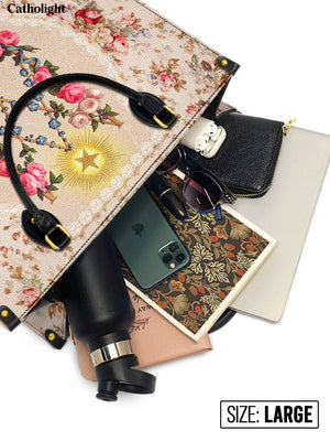 Catholight Roses of the Rosary Leather Bag