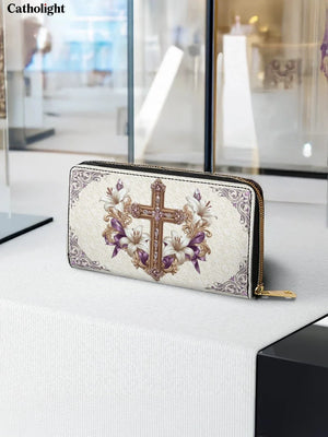 Catholight Faith & Florals Leather Wallet Purse