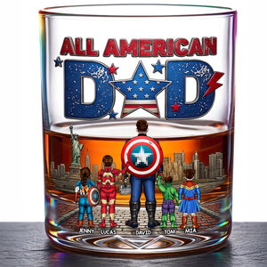 All American Dad Glass Mug - Personalized Gifts For Dad 02HUDT190526