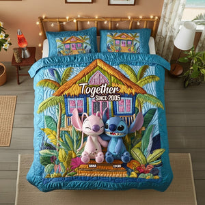 Lovely Couple Quilt Bedding Set - Personalized Gifts For Couples 01NATN271125