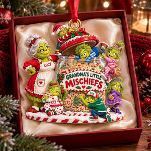 Christmas Mischievous Family Ornament - Personalized Gifts For Grandma 01hadh161026